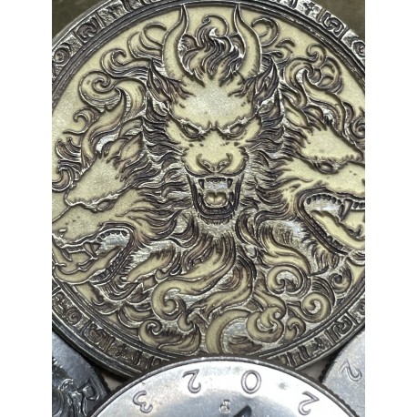 Engraved Half Dollar Size Okito Box