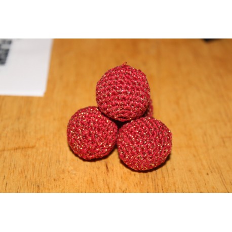 Cranberry and Gold Manipulation Balls 1 1/8"